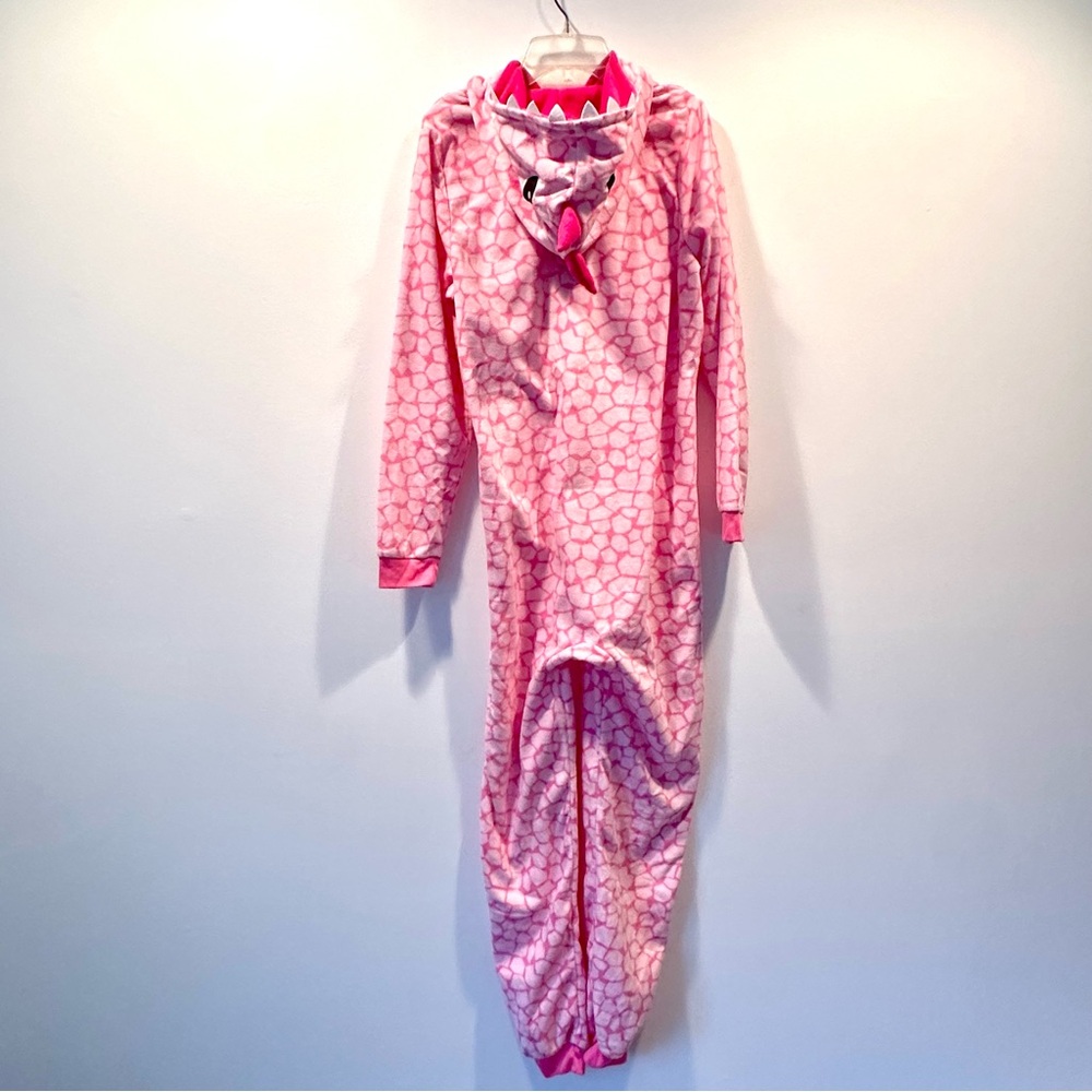 NWOT The Children's Place Women's Pink Dinosaur/Monster Hood Onesie, Size S - Picture 4 of 10